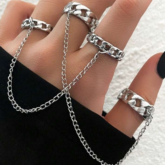 Jewelry - ‼️NEW IN‼️Chain Link Ring Set+Gift Box